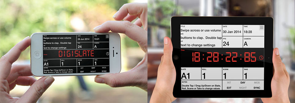 DigiSlate digital clapperboard app for iPhone, iPad and iPod Touch